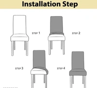 Elastic Chair Cover Stretch Removable Washable Short Dining Chair Cover Protector Seat Slipcover - Polyster, Elastic/ Stretchable, Multipack of1